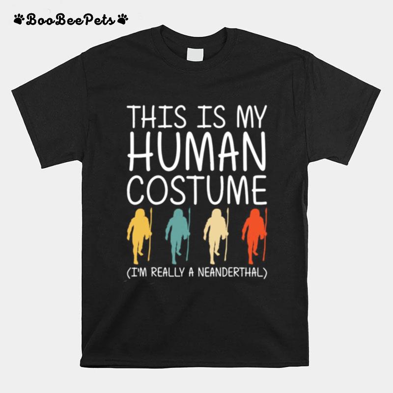 Neanderthal Halloween Human Costume Primate Easy Diy T-Shirt