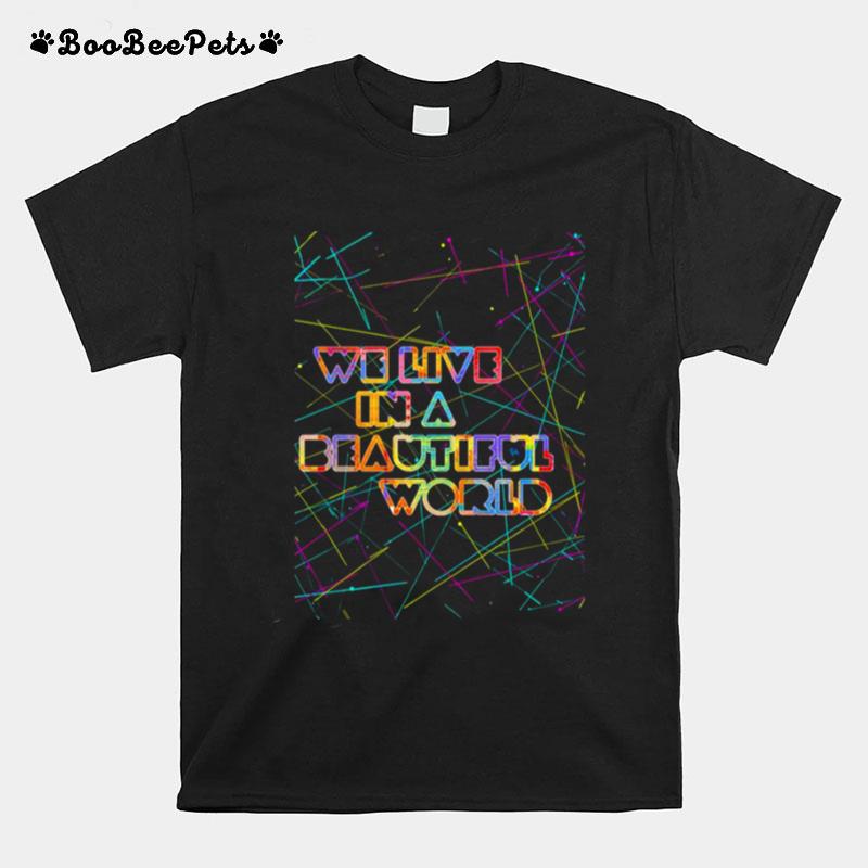 Neon Lines We Live In A Beautiful World Coldplay T-Shirt