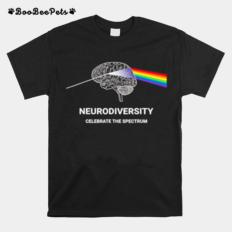 Neurodiversity Autism Spectrum Asd Adhd Rainbow Brain T-Shirt