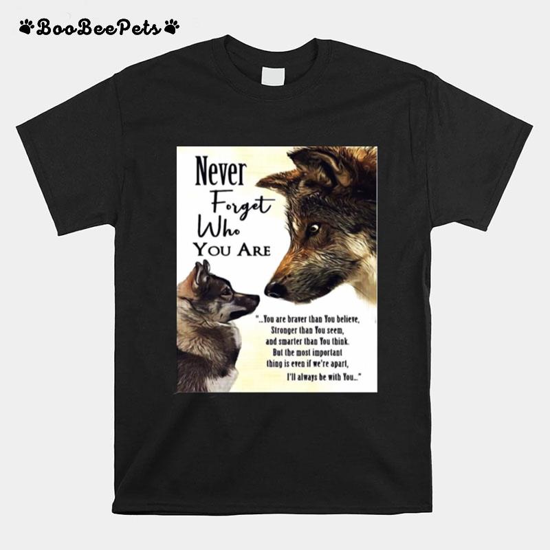 Never Forget Who You Are You Are Braver Than You Believe German Shepherd T-Shirt