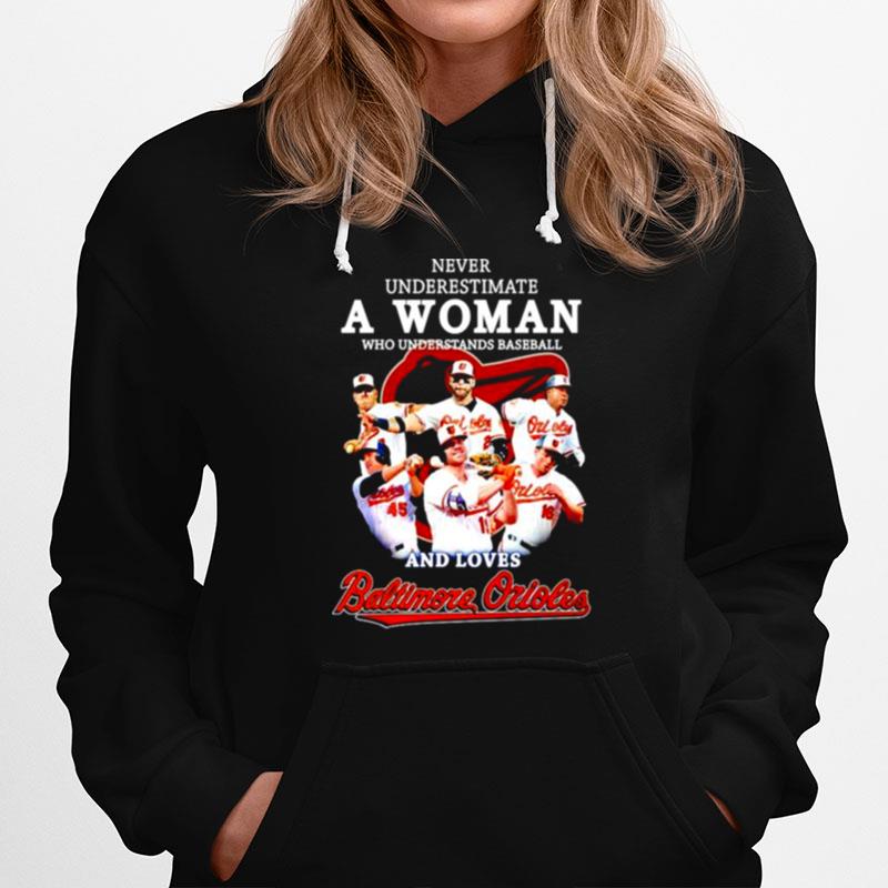 Never Underestimate A Woman Who Understands Baseball And Loves Baltimore Orioles Hoodie