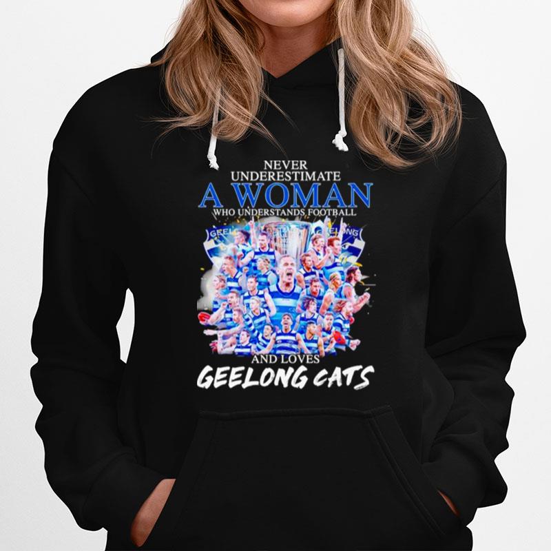 Never Underestimate A Woman Who Understands Football And Loves Geelong Cats Unisex Hoodie