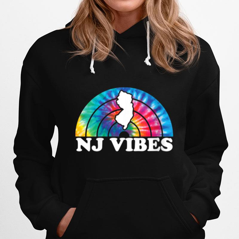 New Jersey Rainbow Tie Dye Nj New Jersey Vibes Hoodie