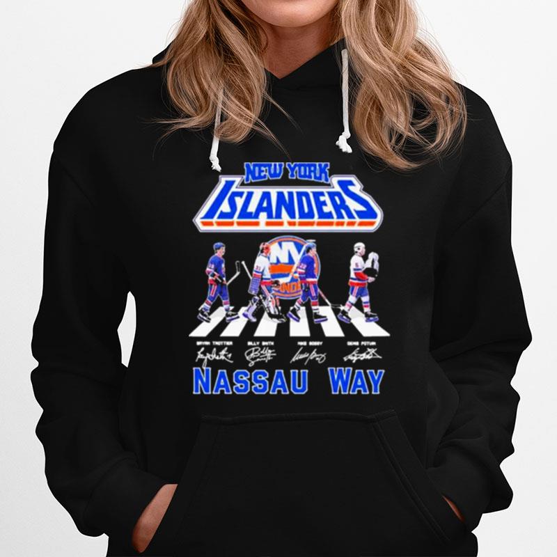 New York Islanders Abbey Road 2023 Nassau Way Signatures Hoodie