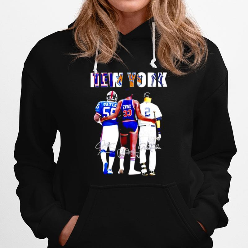 New York Jonathan Taylor Patrick Ewing And Derek Jeters Signature Hoodie