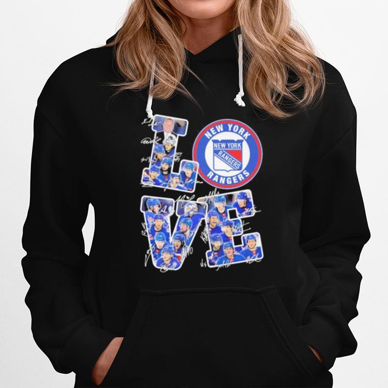 New York Rangers Players Love Fans 2023 Signatures Hoodie