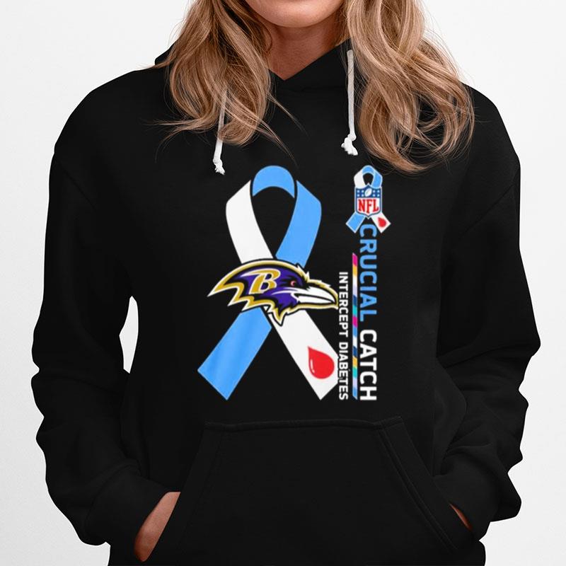 Nfl Baltimore Ravens Crucial Catch Intercept Diabetes Hoodie