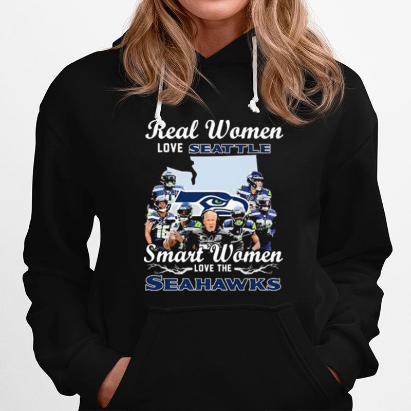 Nfl Real Women Love Seattle Smart Women Love The Seahawks Signatures Hoodie