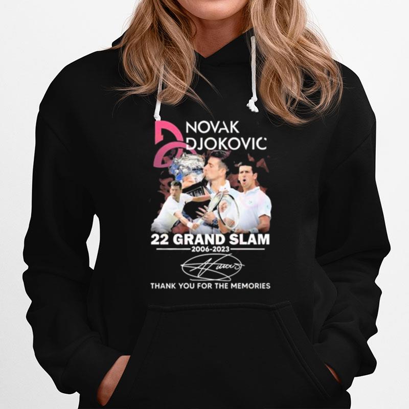 Novak Djokovic 22 Grand Slam 2006 - 2023 Thank You For The Memories Hoodie