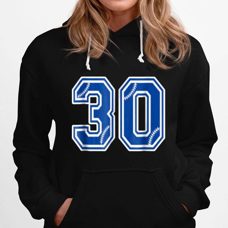 Number 30 Baseball Hoodie