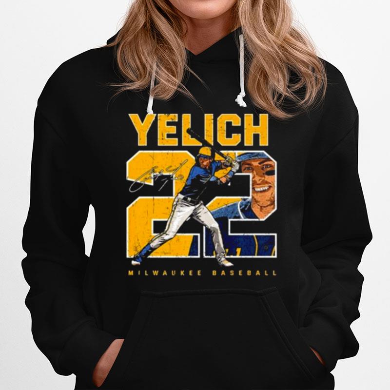 Number And Portrait Christian Yelich Milwaukee Signature Hoodie