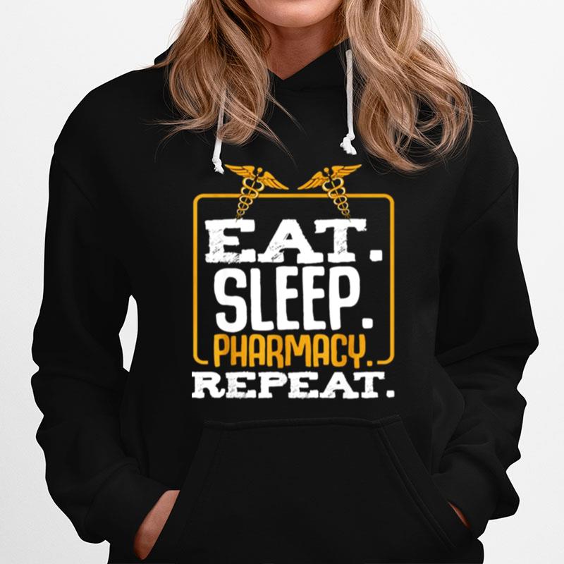 Nurse Logo Eat Sleep Pharmacy Repeat Hoodie