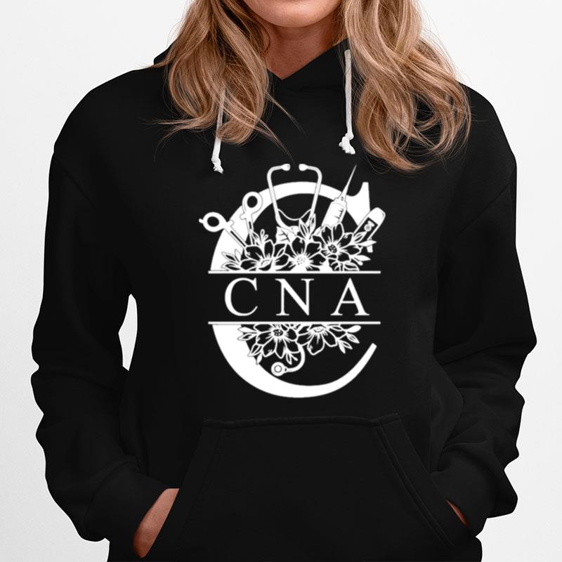 Nurse Split Floral Frame Cna Hoodie