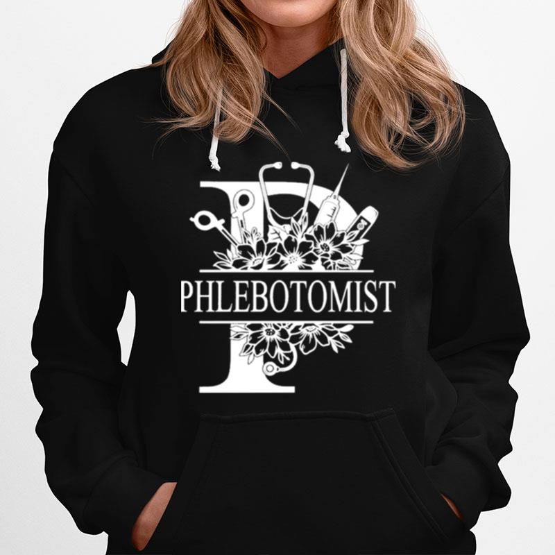 Nurse Split Floral Frame Phlebotomist Hoodie