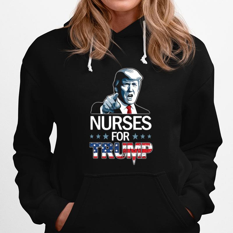 Nurses For Trump American Flag Hoodie