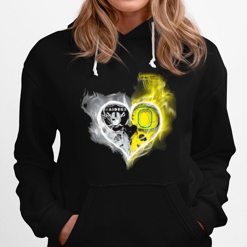 Oakland Raiders Vs Oregon Ducks Skull Love Hoodie