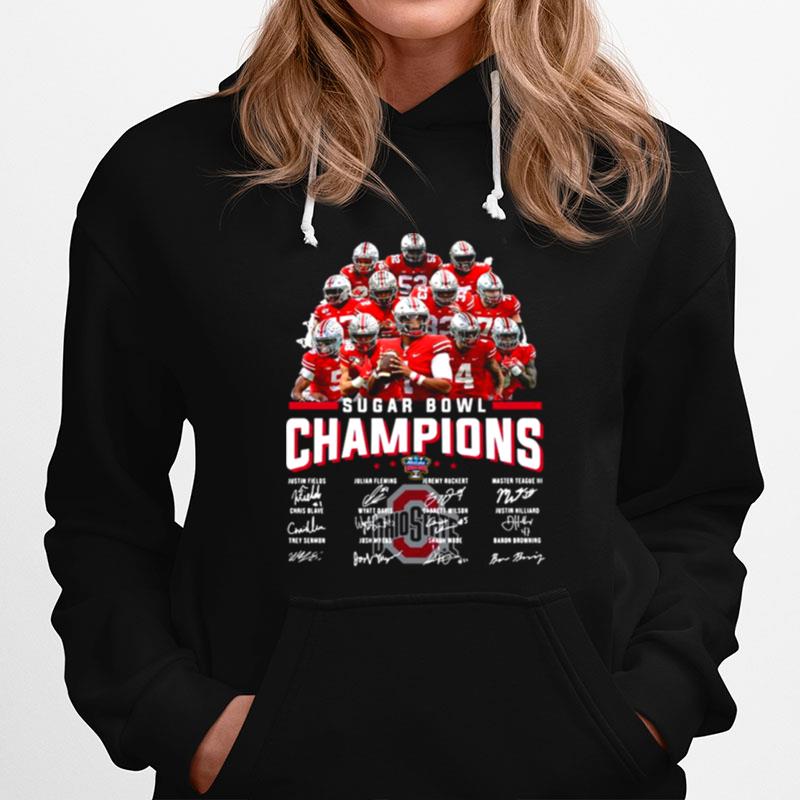 Ohio State Buckeyes Sugar Bowl Champions Signatures Hoodie