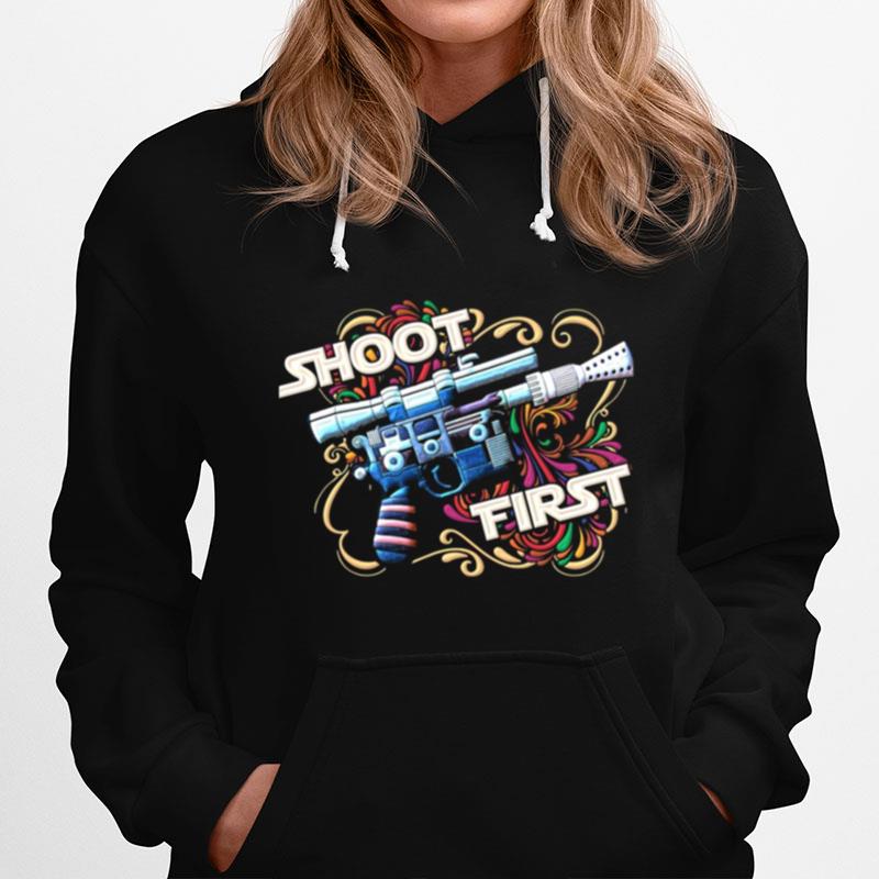 Old School Funny Man Cantina In Star Wars Mos Shoot First Hoodie
