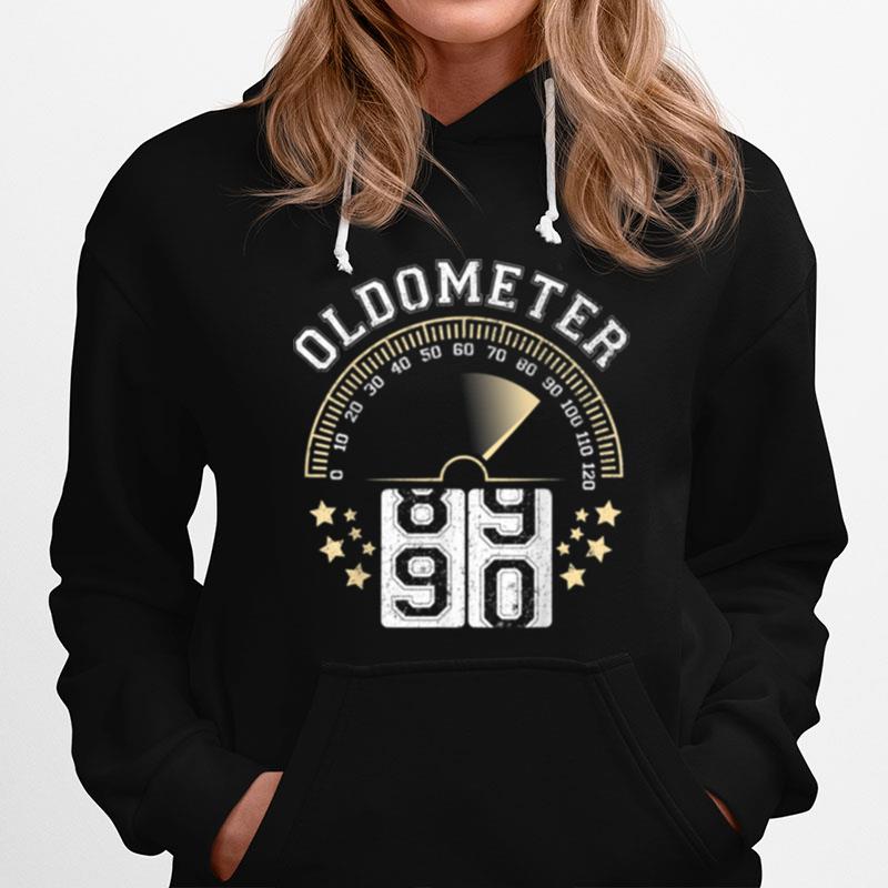 Oldometer Turning To 90 Bd Retro For Manwoman Hoodie