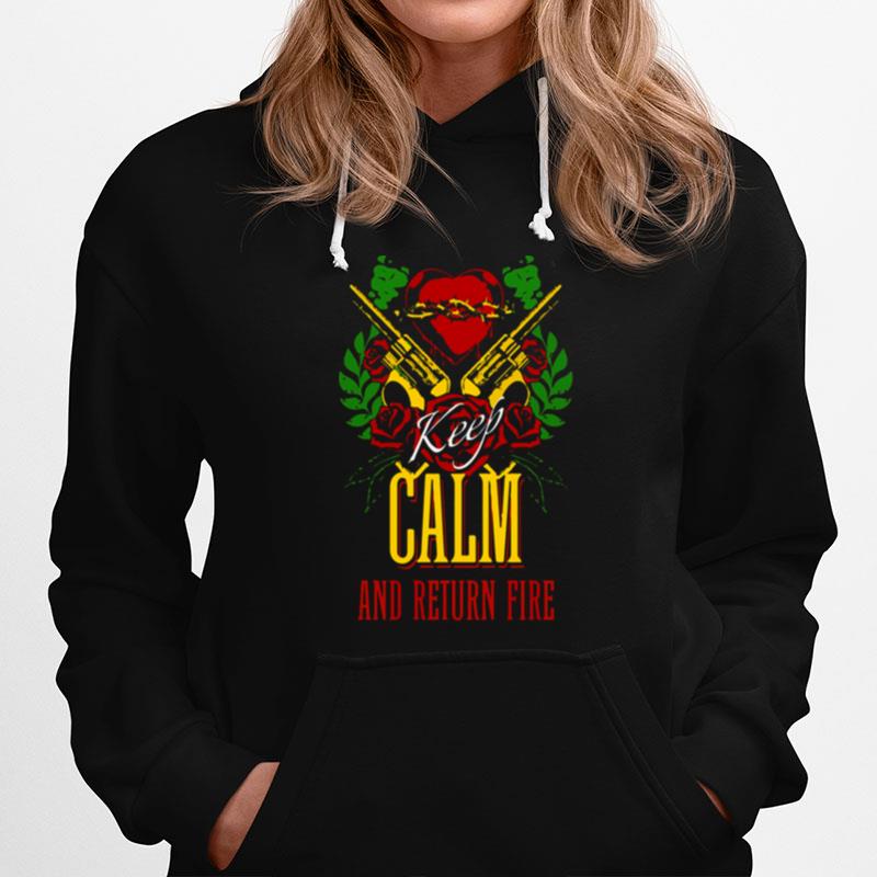 Oldschool Keep Calm And Return Fire Vintage For Pro Guns Hoodie