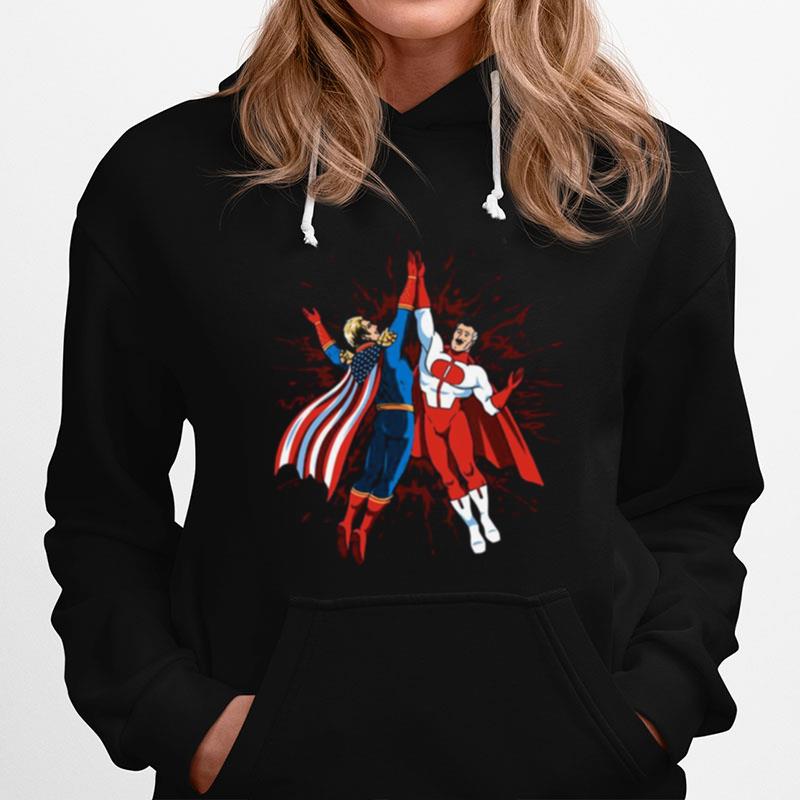 Omni Man And Homelander Highfive Hoodie