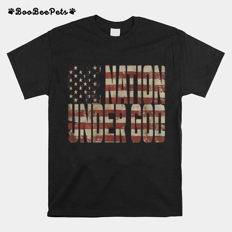 One Nation Under God American Flag Patriotic T-Shirt