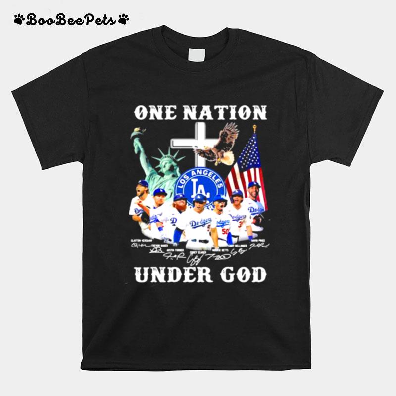 One Nation Under God American Flag Team Los Angeles Signature T-Shirt