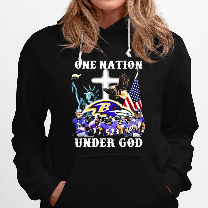 One Nation Under God Baltimore Ravens American Flag Hoodie