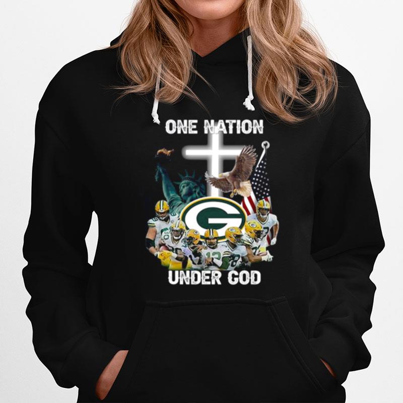 One Nation Under God Green Bay Packers 2022 Signatures Green Bay Packers Hoodie