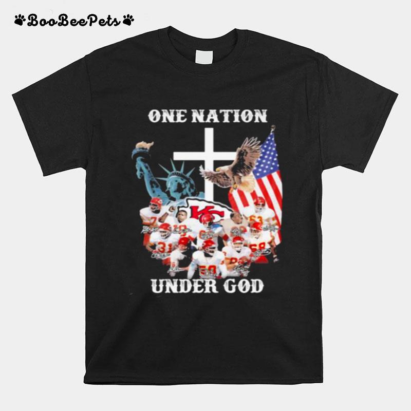 One Nation Under God Kansas City Chiefs Signature T-Shirt