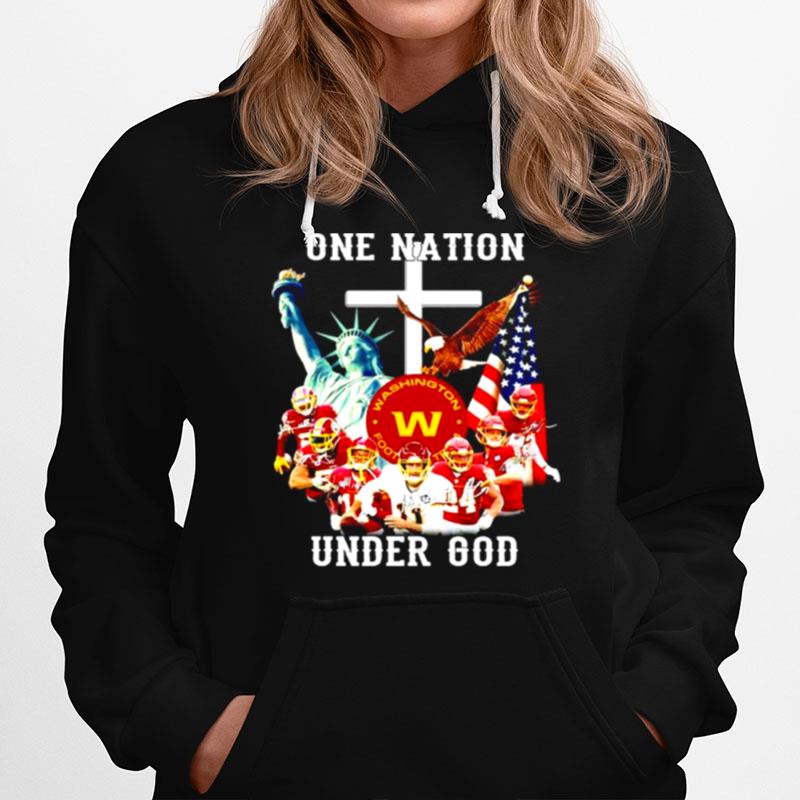 One Nation Under God Washington Football Team Signatures Hoodie