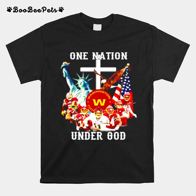 One Nation Under God Washington Football Team Signatures T-Shirt