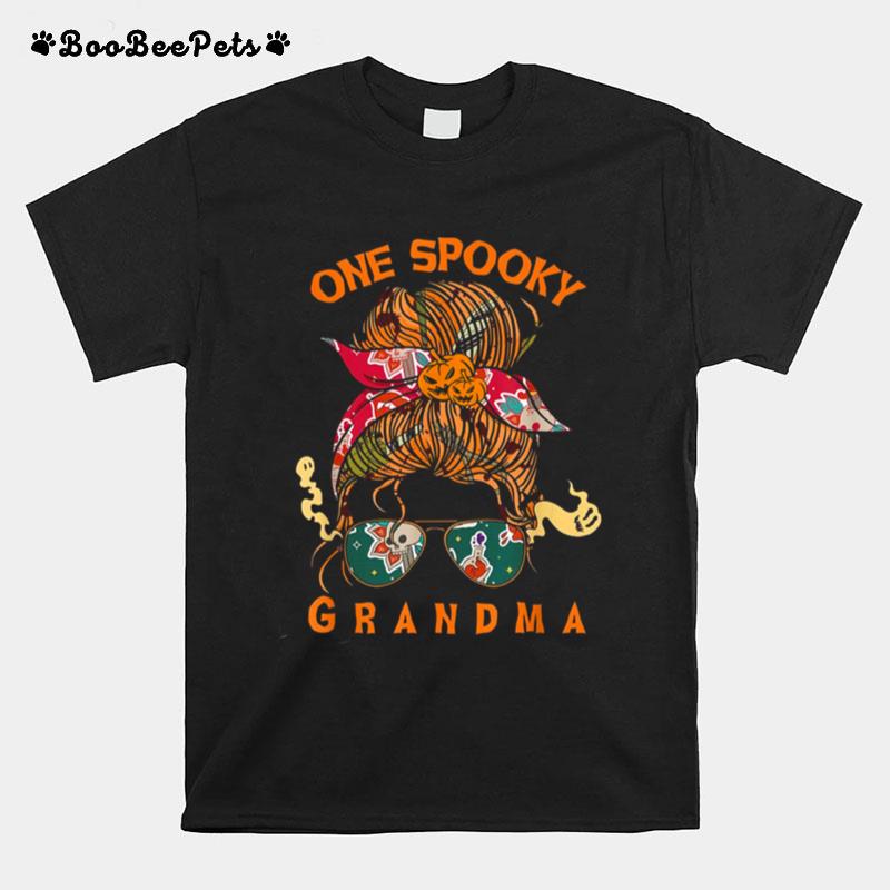 One Spooky Grandma Bandana Grandma Halloween T-Shirt