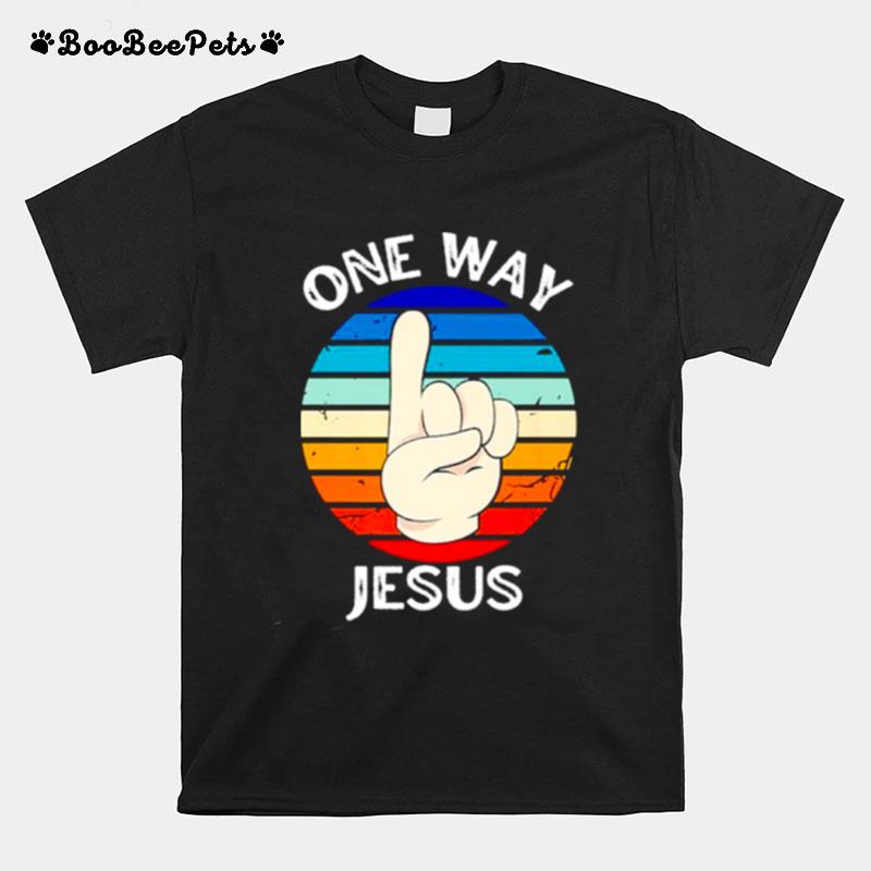 One Way Jesus People Christian Revolution Finger Up Vintage T-Shirt