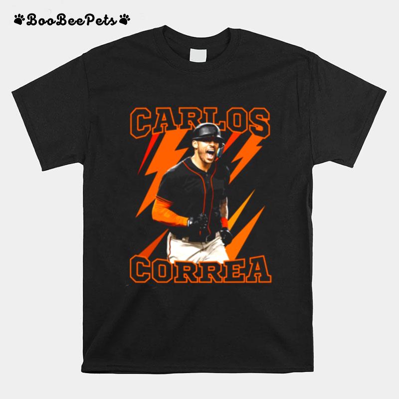 Orange Thunder Baseball Carlos Correa T-Shirt