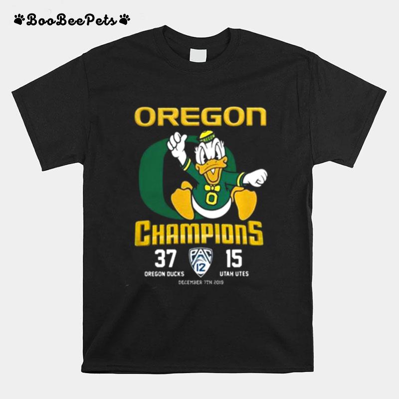Oregon Champion 37 Oregon Ducks 15 Utah Utes Oregon Ducks T-Shirt