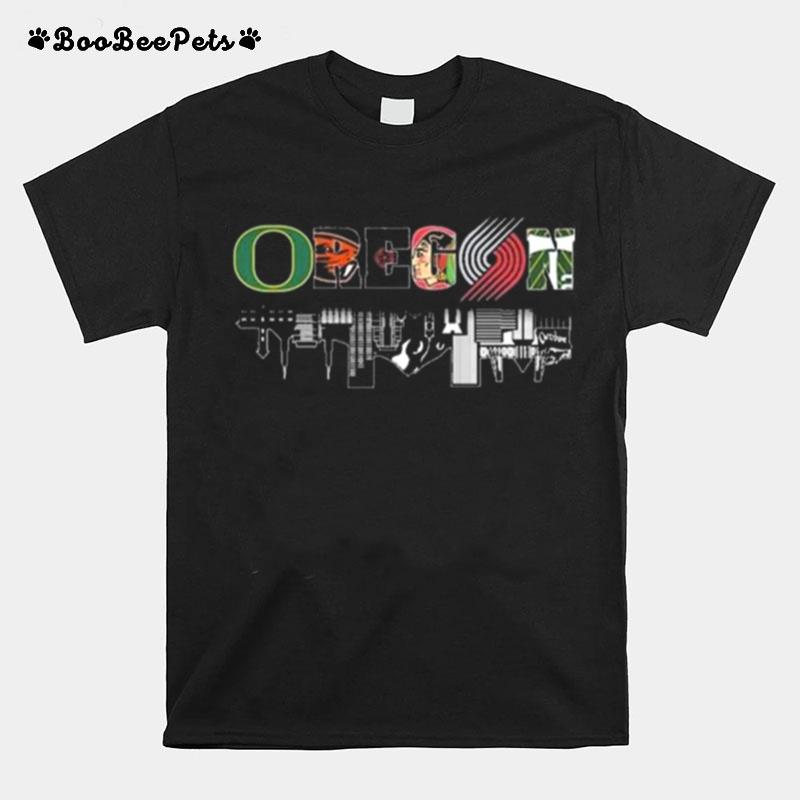 Oregon Sports Water Reflection Skyline T-Shirt