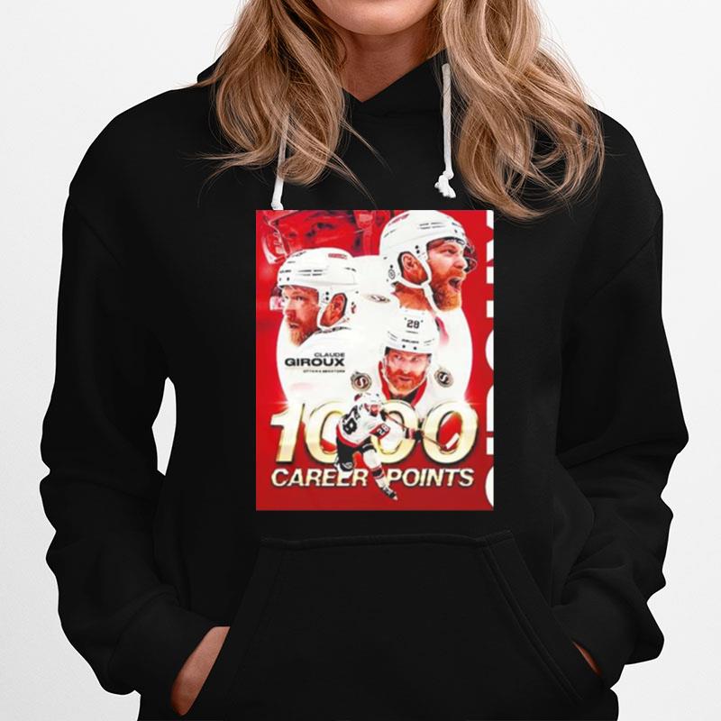 Ottawa Hockey Claude Giroux 1000 Career Nhl Points Hoodie