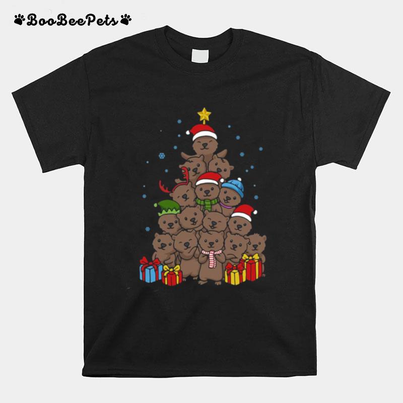 Otter Christmas Tree Funny Christmas T-Shirt