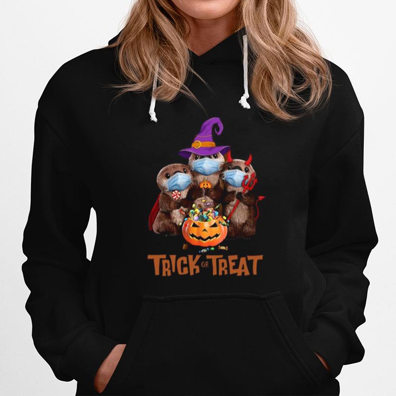 Otter Face Mask Trick Or Treat Hoodie