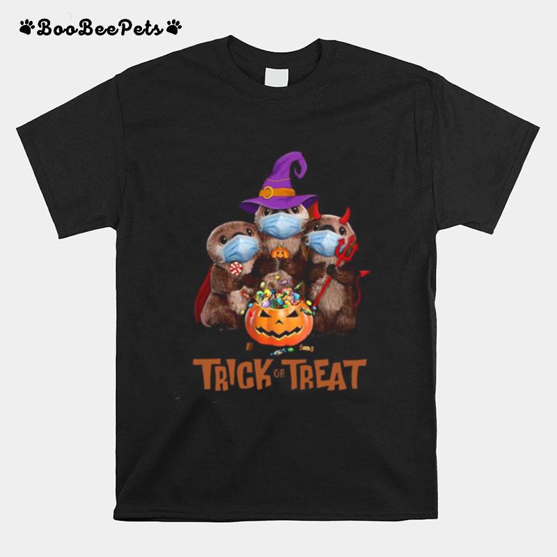 Otter Face Mask Trick Or Treat T-Shirt
