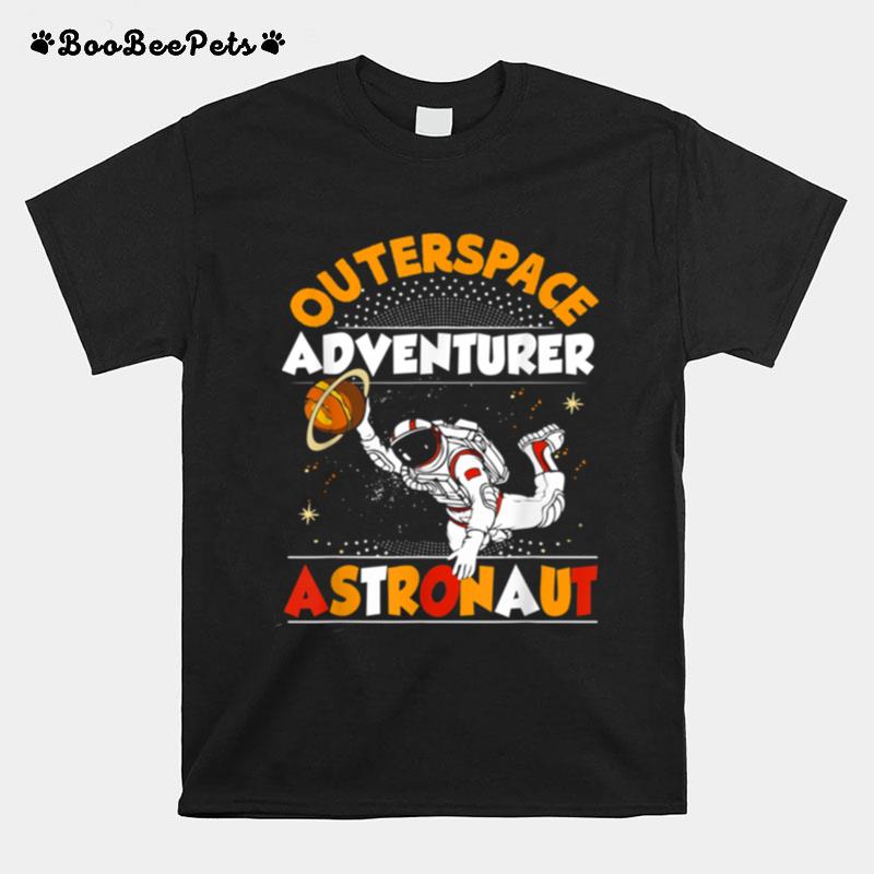 Outer Space Adventurer Astronaut Saturn Spaceship Rocket T-Shirt