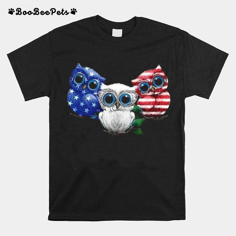 Owls American Flag T-Shirt