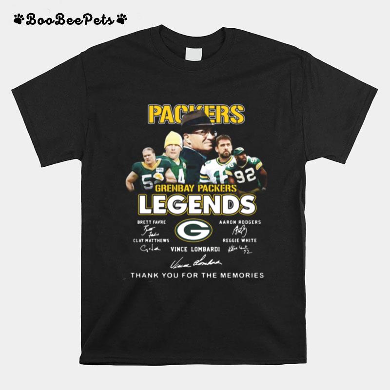 Packers Green Bay Legends Thank You For The Memories Signature T-Shirt
