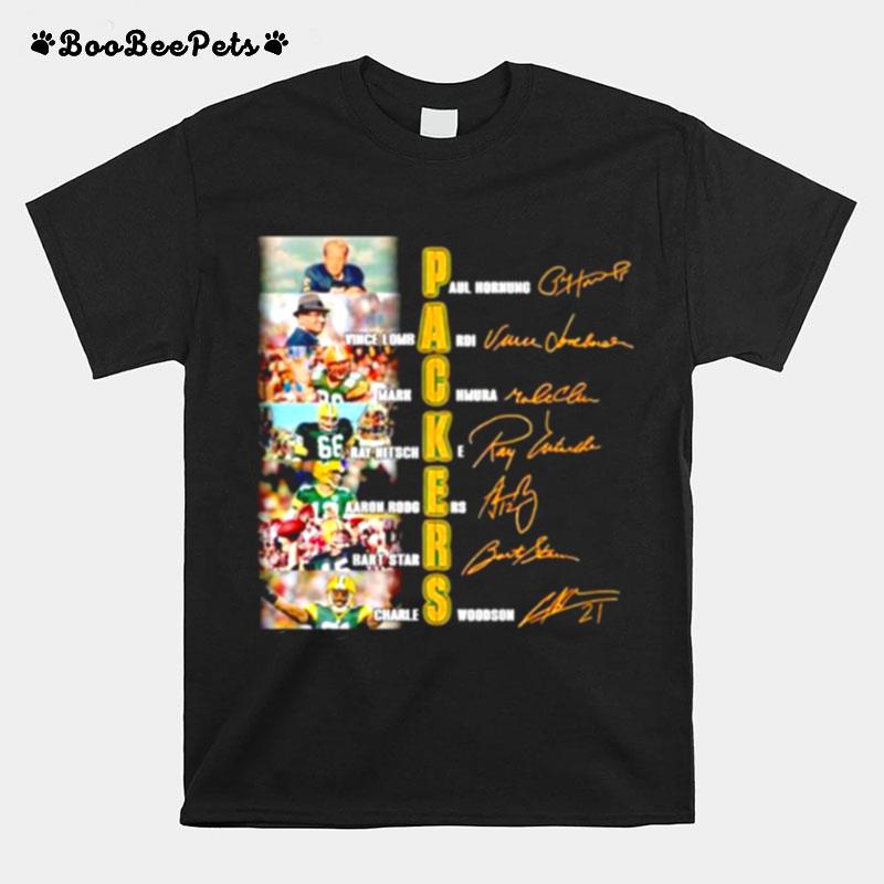 Packers Paul Hornung Vince Lombardi Mark Chmura Signatures T-Shirt