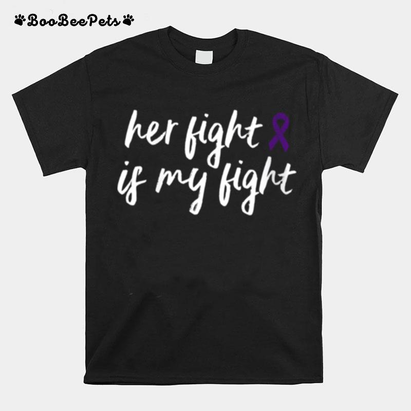Pancreatic Cancer Awareness Products Purple Ribbon Fighter T-Shirt