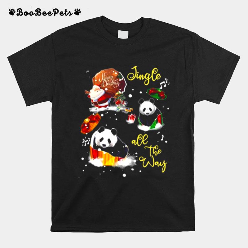 Panda Merry Christmas Jingle All The Way T-Shirt