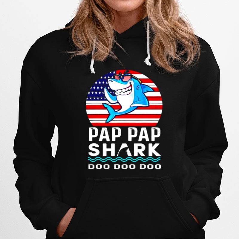 Pap Pap Shark Fathers Day Gift From Wife Son Daughter Hoodie