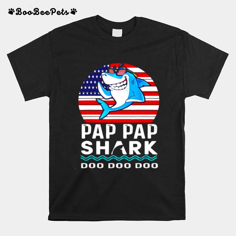 Pap Pap Shark Fathers Day Gift From Wife Son Daughter T-Shirt