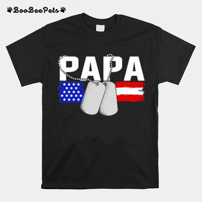 Papa American Flag Veteran T-Shirt